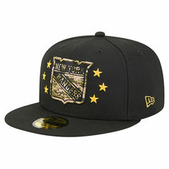 NHL New York Rangers New Era Military Appreciation Digital Camo Stars 59FIFTY Fitted Hat - Black