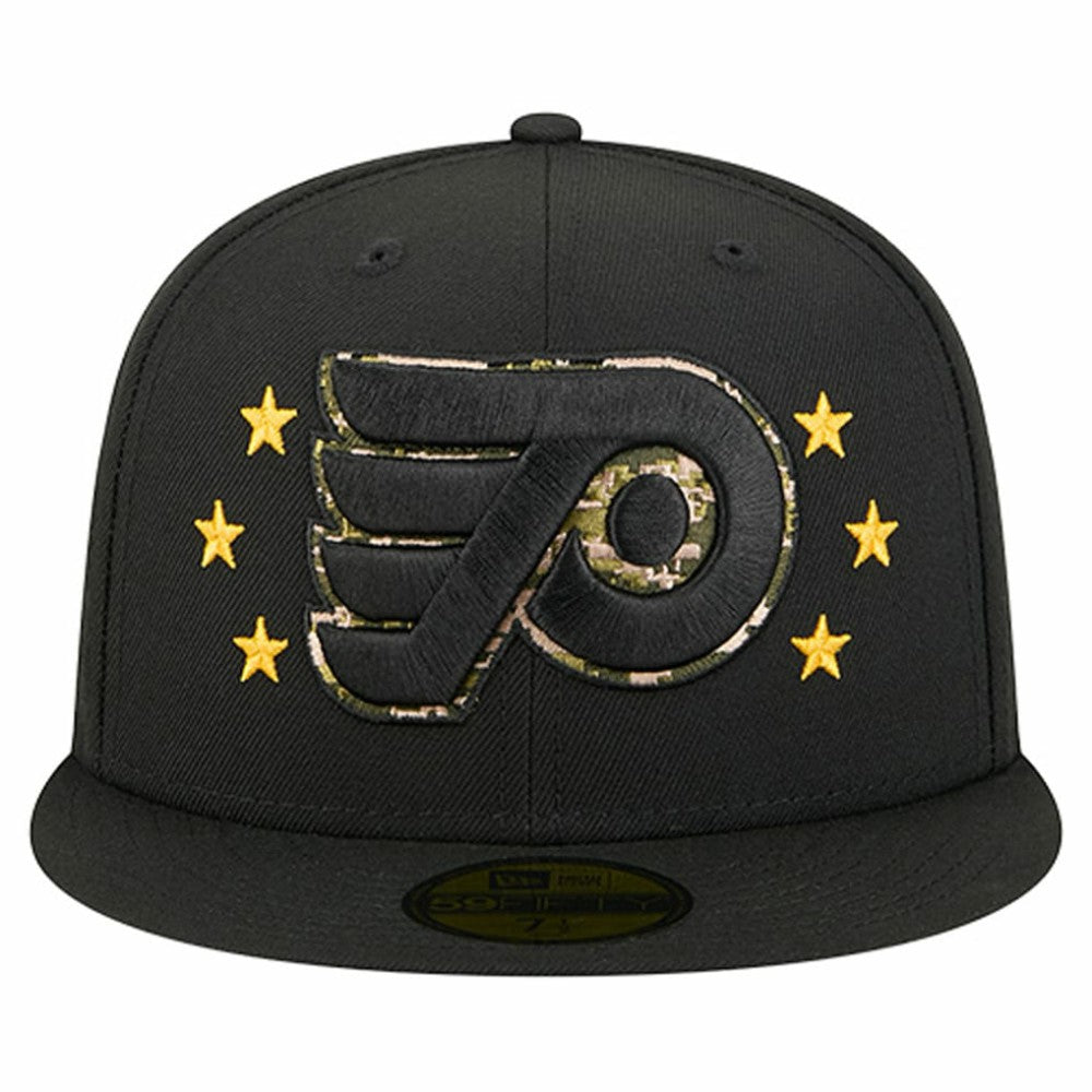NHL Philadelphia Flyers New Era Military Appreciation Digital Camo Stars 59FIFTY Fitted Hat - Black