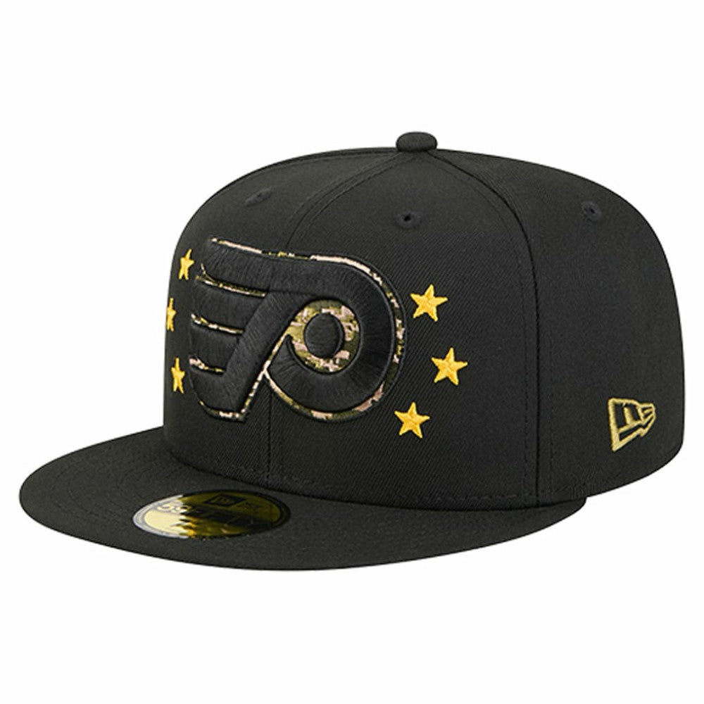 NHL Philadelphia Flyers New Era Military Appreciation Digital Camo Stars 59FIFTY Fitted Hat - Black