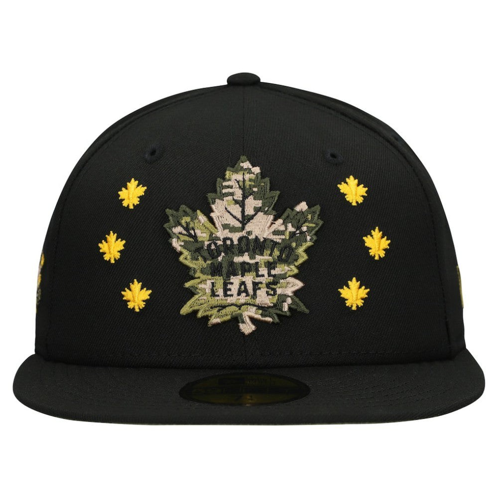 NHL Toronto Maple Leafs New Era Military Appreciation Digital Camo Stars 59FIFTY Fitted Hat - Black