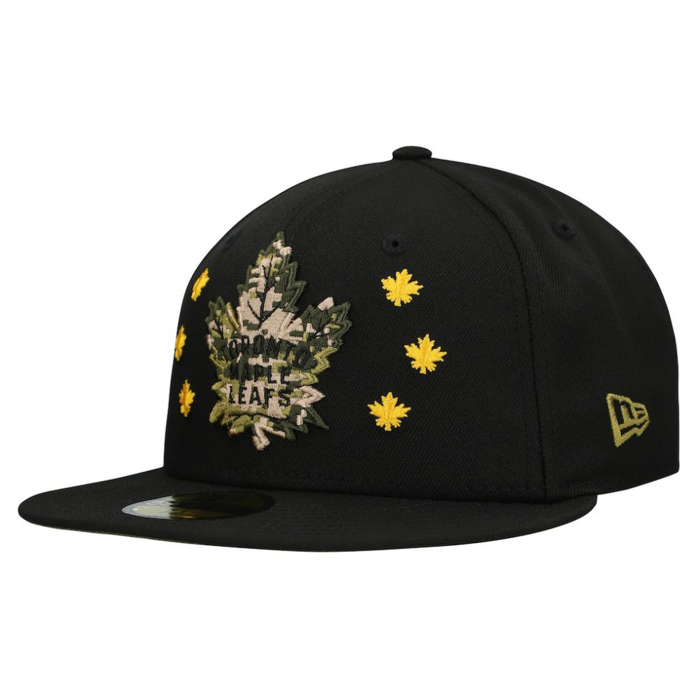 NHL Toronto Maple Leafs New Era Military Appreciation Digital Camo Stars 59FIFTY Fitted Hat - Black