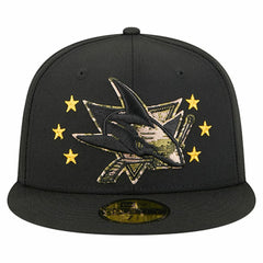 NHL San Jose Sharks New Era Military Appreciation Digital Camo Stars 59FIFTY Fitted Hat - Black