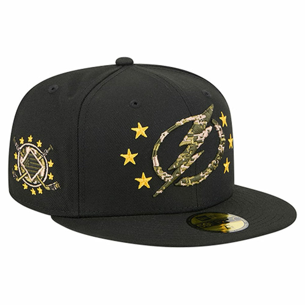 NHL Tampa Bay Lightning New Era Military Appreciation Digital Camo Stars 59FIFTY Fitted Hat - Black
