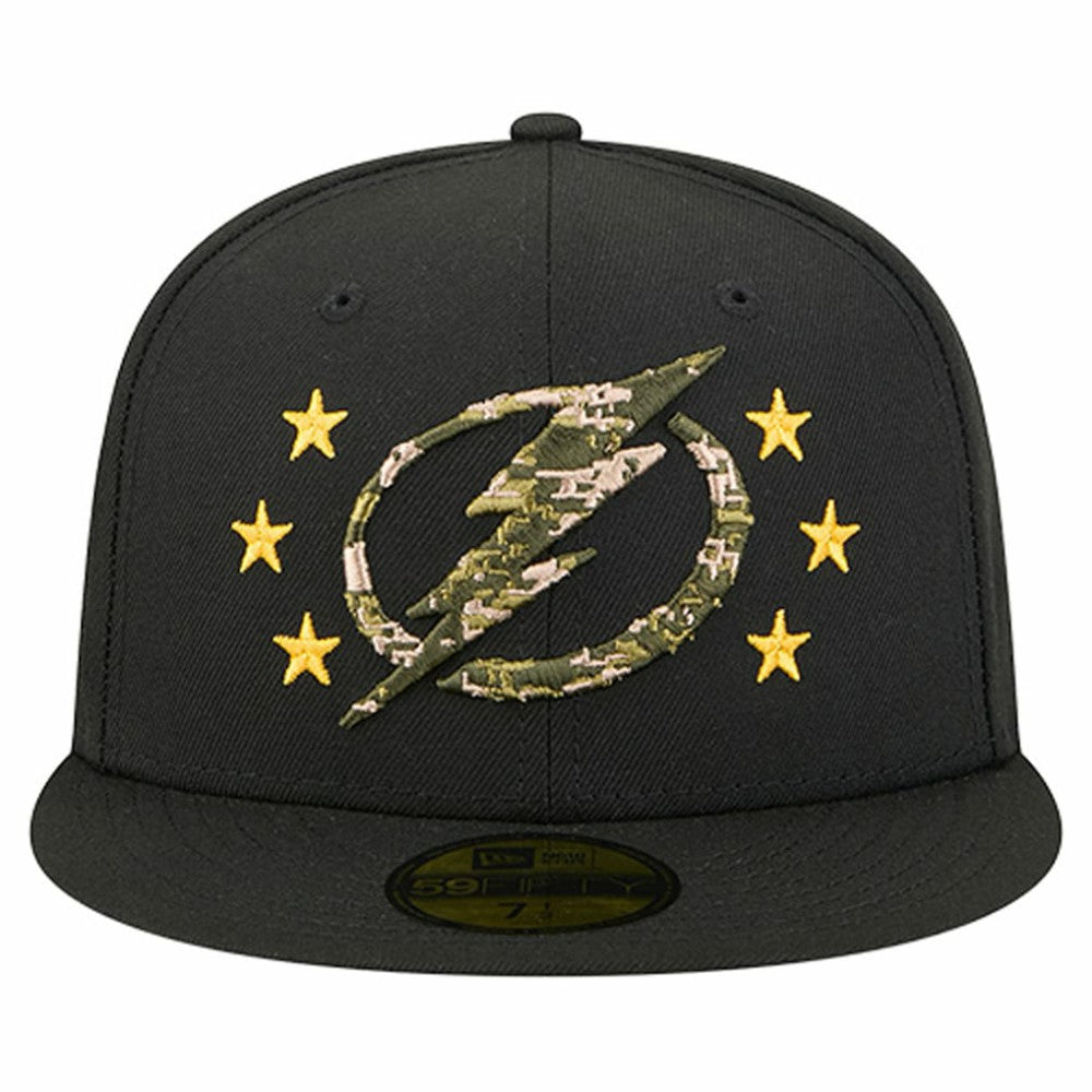 NHL Tampa Bay Lightning New Era Military Appreciation Digital Camo Stars 59FIFTY Fitted Hat - Black
