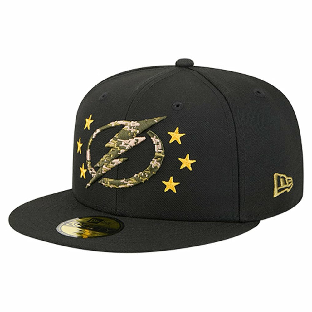 NHL Tampa Bay Lightning New Era Military Appreciation Digital Camo Stars 59FIFTY Fitted Hat - Black