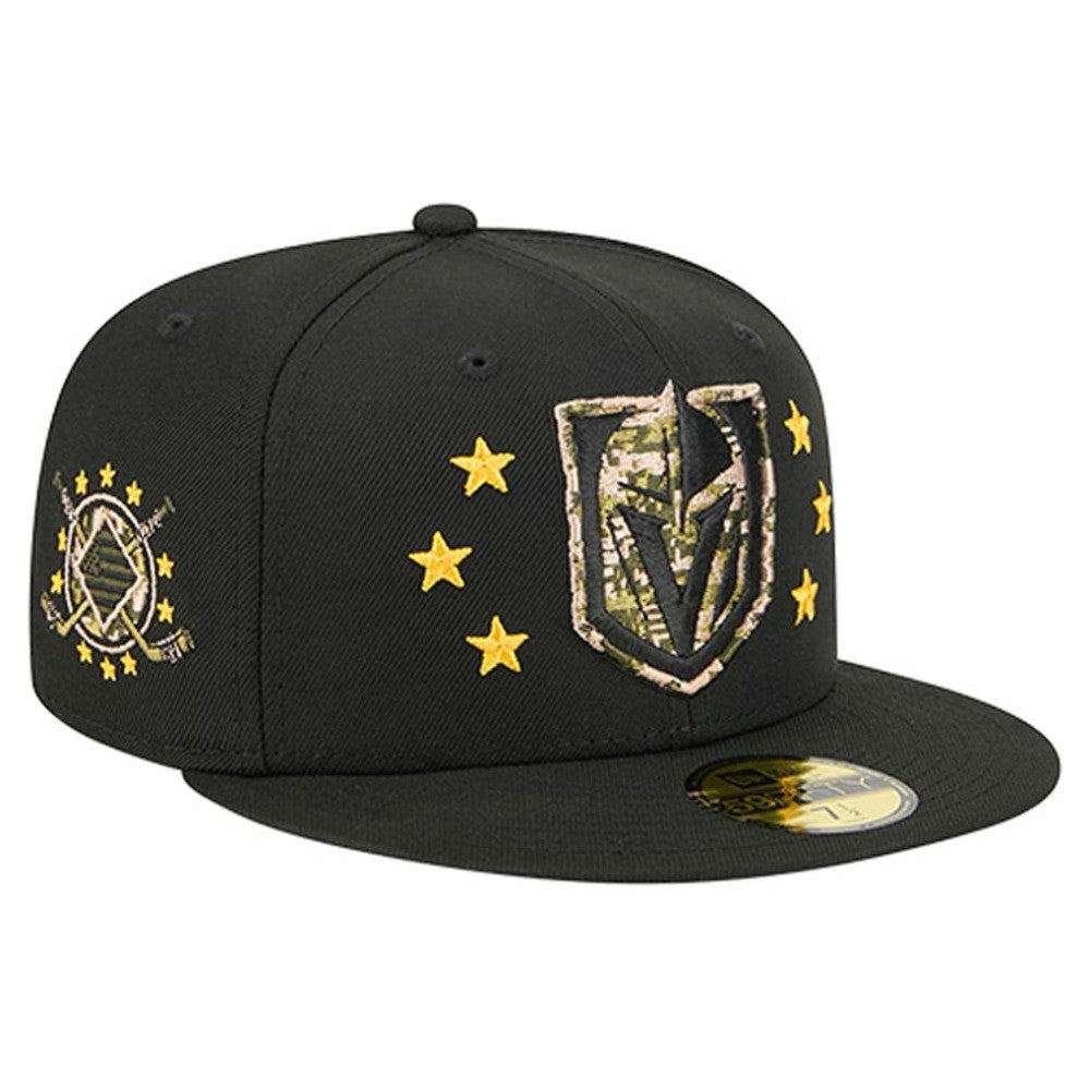 NHL Vegas Golden Knights New Era Military Appreciation Digital Camo Stars 59FIFTY Fitted Hat - Black