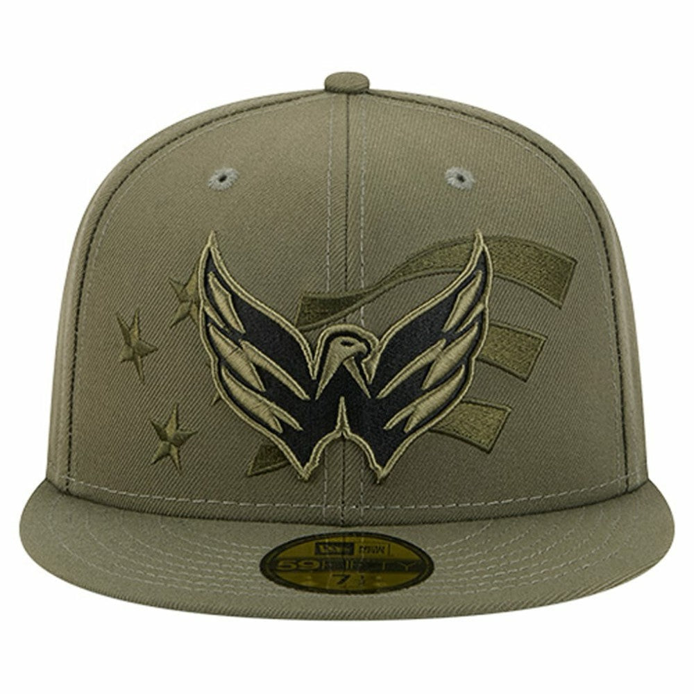 NHL Washington Capitals New Era Military Appreciation Flag 59FIFTY Fitted Hat - Olive