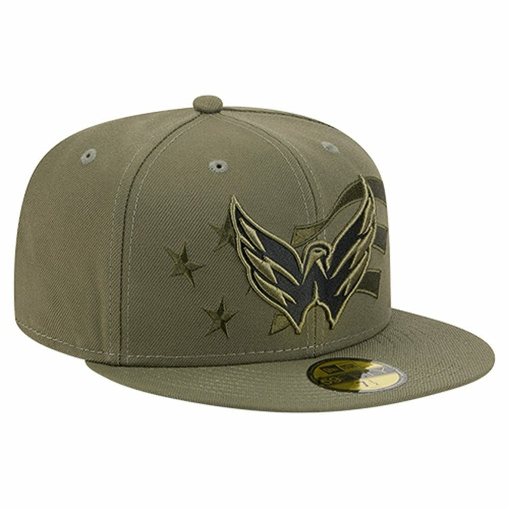NHL Washington Capitals New Era Military Appreciation Flag 59FIFTY Fitted Hat - Olive