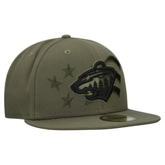NHL Minnesota Wild New Era Military Appreciation Flag 59FIFTY Fitted Hat - Olive