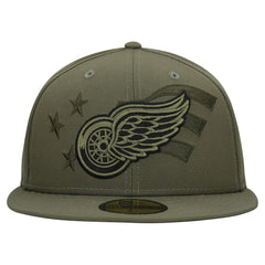 NHL Detroit Red Wings New Era Military Appreciation Flag 59FIFTY Fitted Hat - Olive