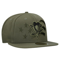 NHL Pittsburgh Penguins New Era Military Appreciation Flag 59FIFTY Fitted Hat - Olive