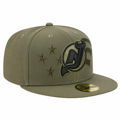 NHL New Jersey Devils New Era Military Appreciation Flag 59FIFTY Fitted Hat - Olive