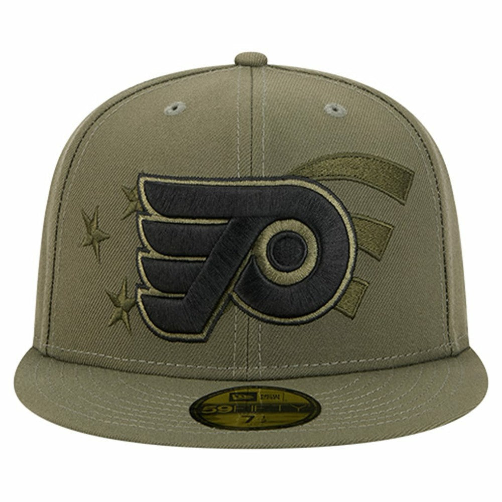 NHL Philadelphia Flyers New Era Military Appreciation Flag 59FIFTY Fitted Hat - Olive