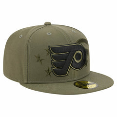 NHL Philadelphia Flyers New Era Military Appreciation Flag 59FIFTY Fitted Hat - Olive