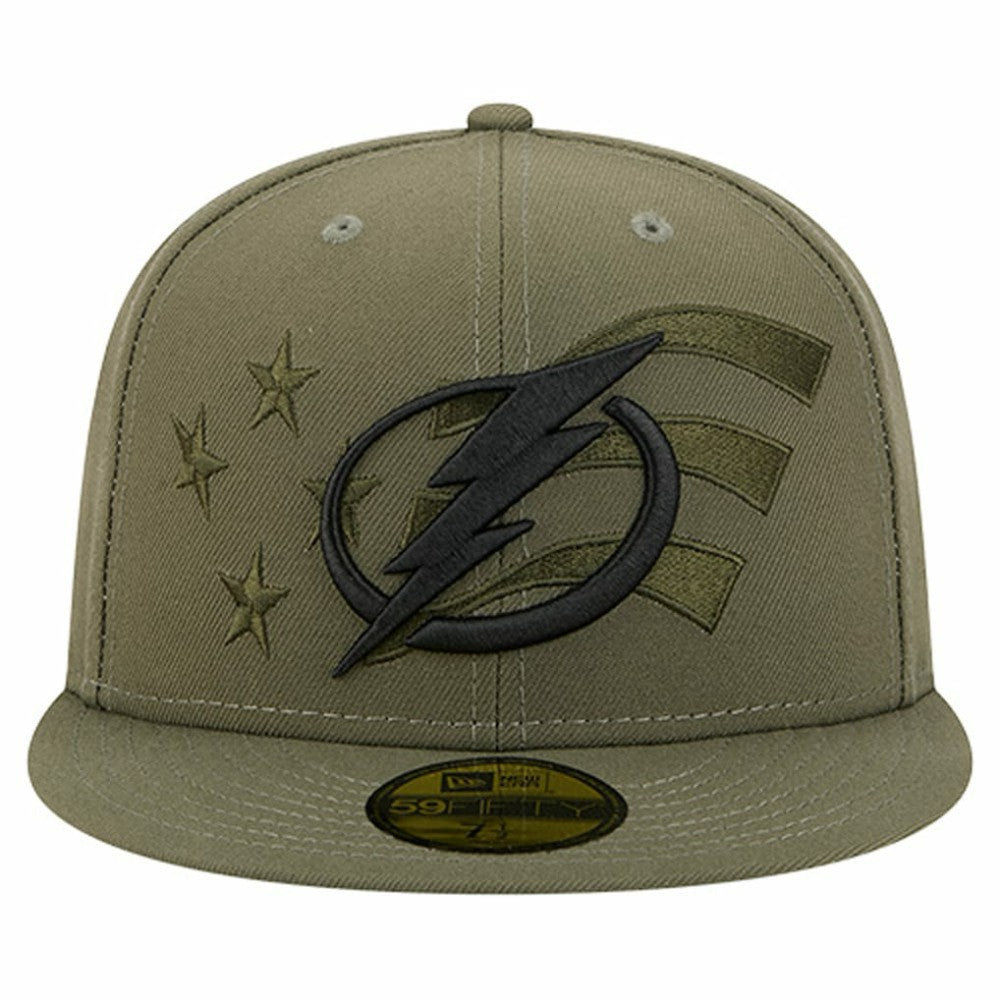 NHL Tampa Bay Lightning New Era Military Appreciation Flag 59FIFTY Fitted Hat - Olive