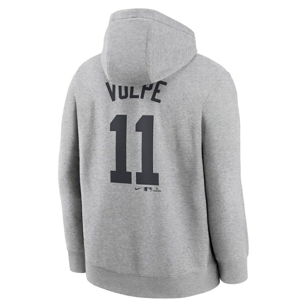Anthony Volpe New York Yankees Nike Player Name & Number Club Fleece Pullover Hoodie - Heather Gray Hoodies