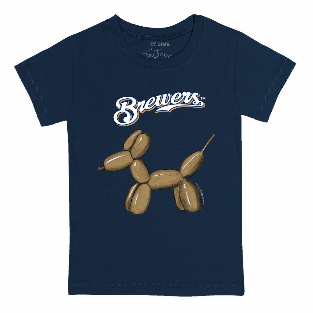 Milwaukee Brewers Tiny Turnip Youth Balloon Dog T-Shirt - Navy T-shirts