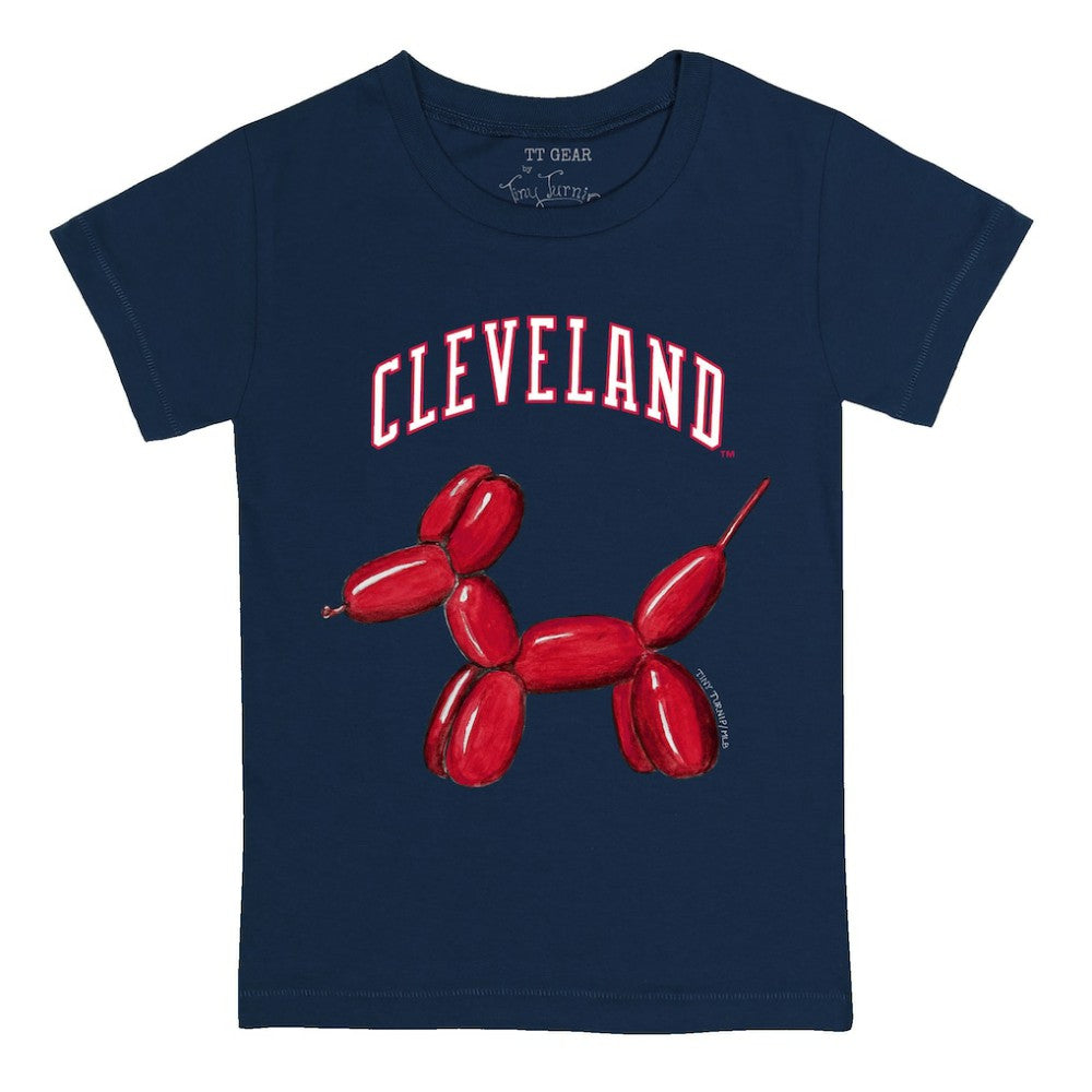 Cleveland Guardians Tiny Turnip Youth Balloon Dog T-Shirt - Navy T-shirts
