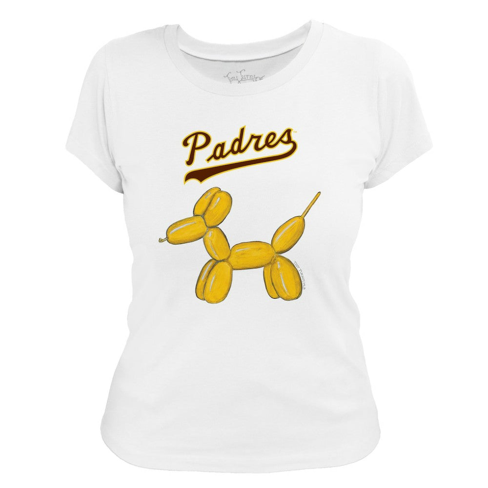 San Diego Padres Tiny Turnip Women's Balloon Dog T-Shirt - White T-shirts
