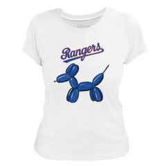 Texas Rangers Tiny Turnip Women's Balloon Dog T-Shirt - White T-shirts