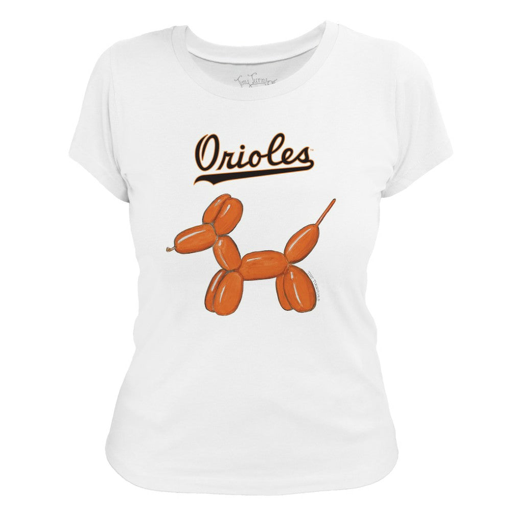 Baltimore Orioles Tiny Turnip Women's Balloon Dog T-Shirt - White T-shirts