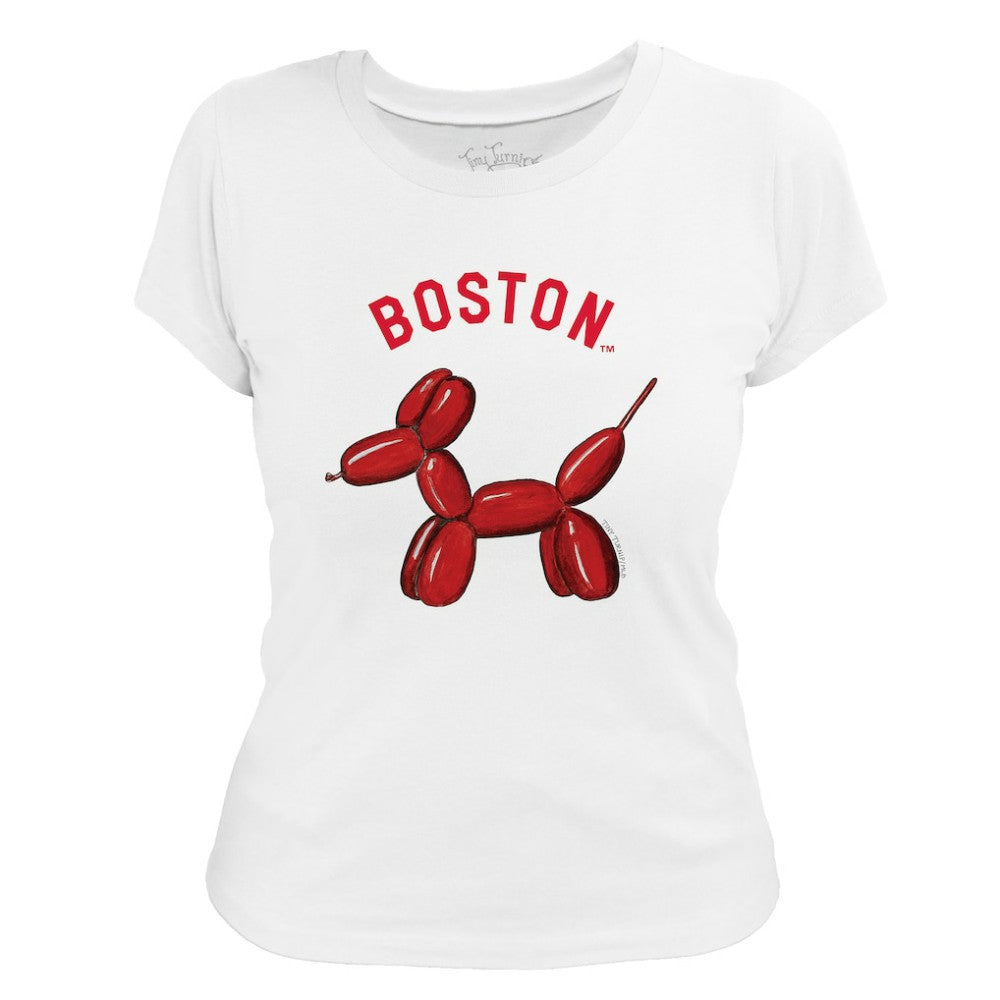 Boston Red Sox Tiny Turnip Women's Balloon Dog T-Shirt - White T-shirts