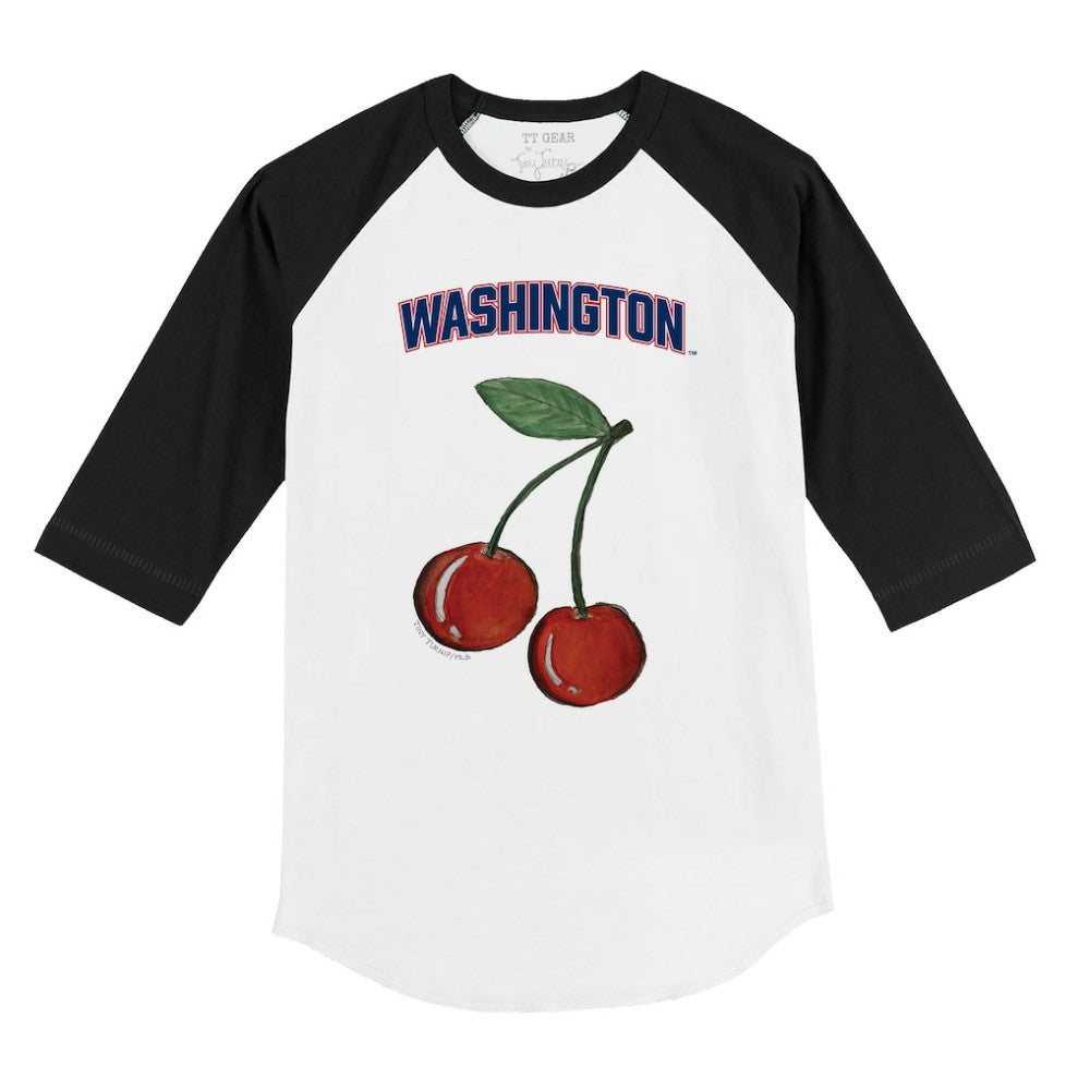 Washington Nationals Tiny Turnip Youth Cherries 3/4-Sleeve Raglan Baseball T-Shirt - White T-shirts