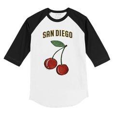 San Diego Padres Tiny Turnip Youth Cherries 3/4-Sleeve Raglan Baseball T-Shirt - White T-shirts