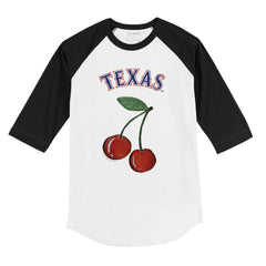 Texas Rangers Tiny Turnip Youth Cherries 3/4-Sleeve Raglan Baseball T-Shirt - White T-shirts