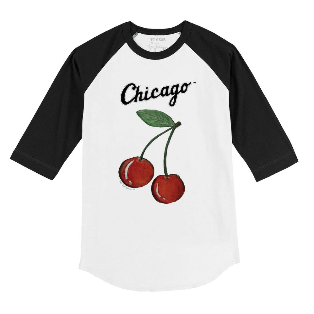Chicago White Sox Tiny Turnip Youth Cherries 3/4-Sleeve Raglan Baseball T-Shirt - White T-shirts