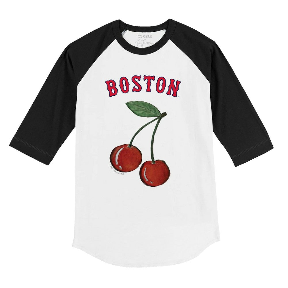 Boston Red Sox Tiny Turnip Youth Cherries 3/4-Sleeve Raglan Baseball T-Shirt - White T-shirts
