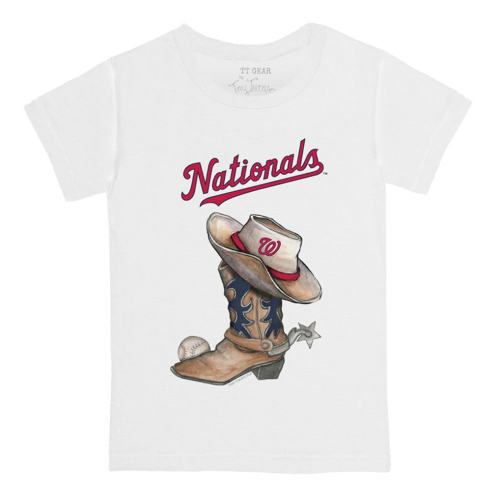 Washington Nationals Tiny Turnip Youth Cowboy Boot T-Shirt - White T-shirts