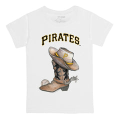 Pittsburgh Pirates Tiny Turnip Youth Cowboy Boot T-Shirt - White T-shirts