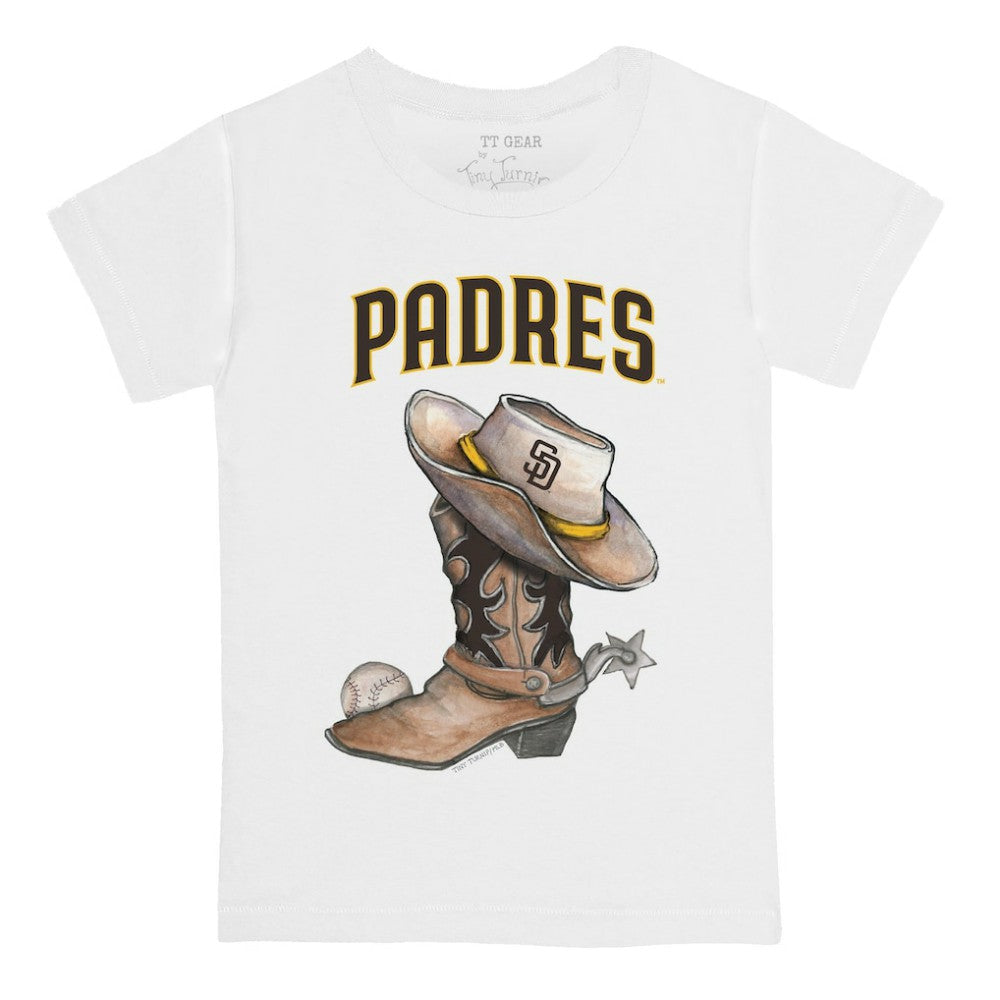 San Diego Padres Tiny Turnip Youth Cowboy Boot T-Shirt - White T-shirts