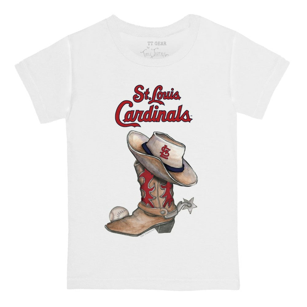 St. Louis Cardinals Tiny Turnip Youth Cowboy Boot T-Shirt - White T-shirts