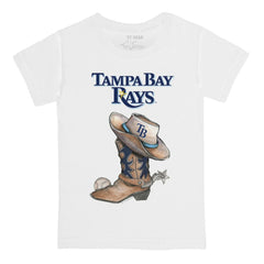Tampa Bay Rays Tiny Turnip Youth Cowboy Boot T-Shirt - White T-shirts