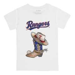 Texas Rangers Tiny Turnip Youth Cowboy Boot T-Shirt - White T-shirts