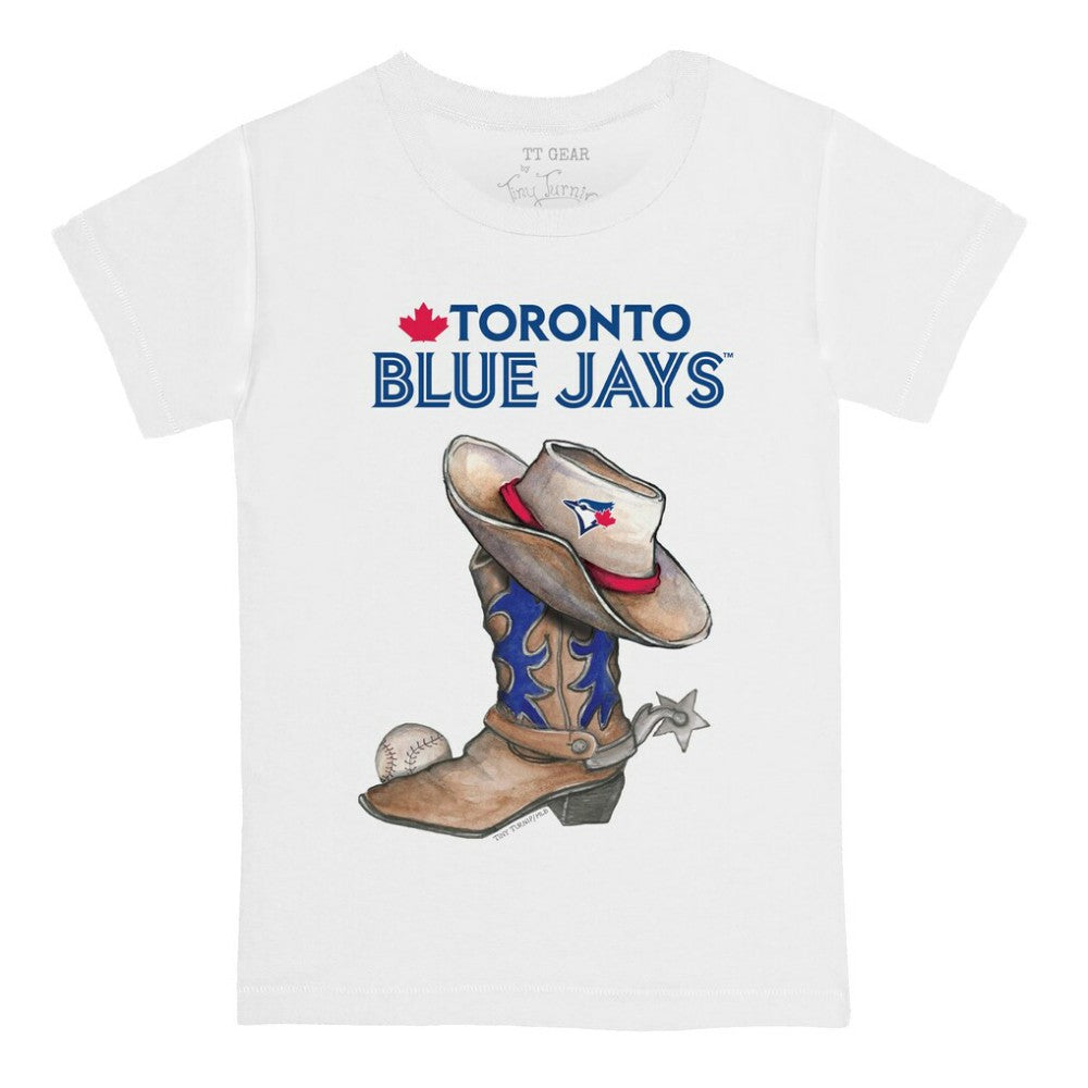 Toronto Blue Jays Tiny Turnip Youth Cowboy Boot T-Shirt - White T-shirts