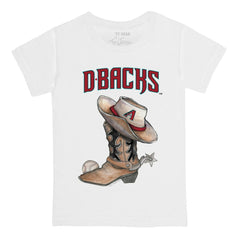 Arizona Diamondbacks Tiny Turnip Youth Cowboy Boot T-Shirt - White T-shirts