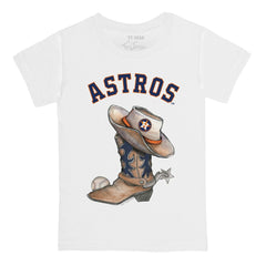 Houston Astros Tiny Turnip Youth Cowboy Boot T-Shirt - White T-shirts