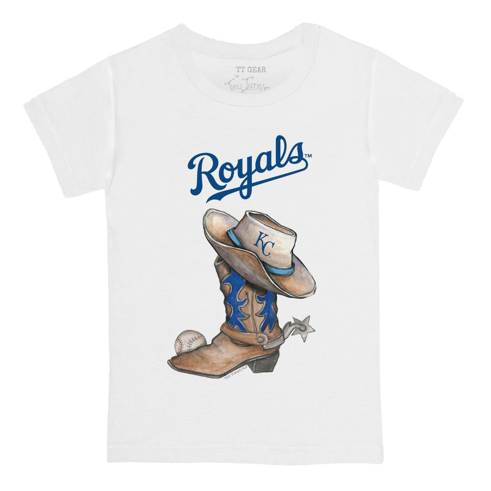 Kansas City Royals Tiny Turnip Youth Cowboy Boot T-Shirt - White T-shirts