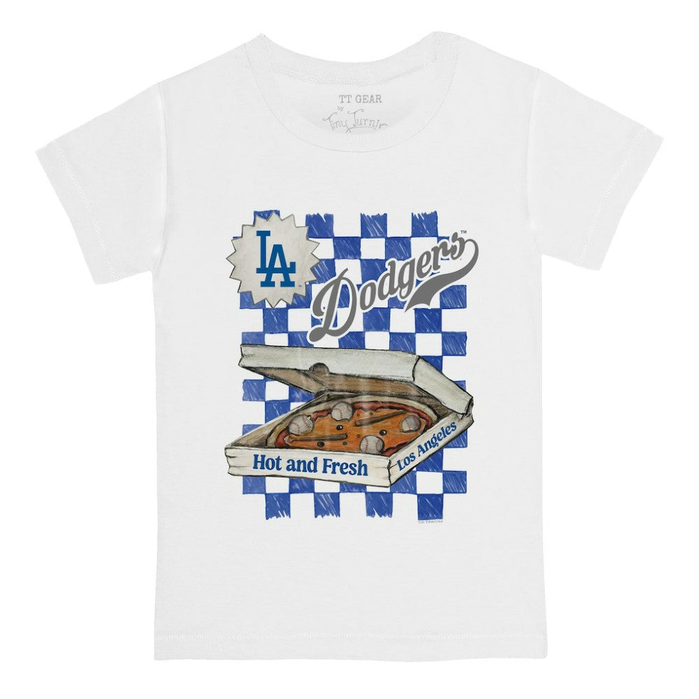 Los Angeles Dodgers Tiny Turnip Youth Pizza T-Shirt - White T-shirts