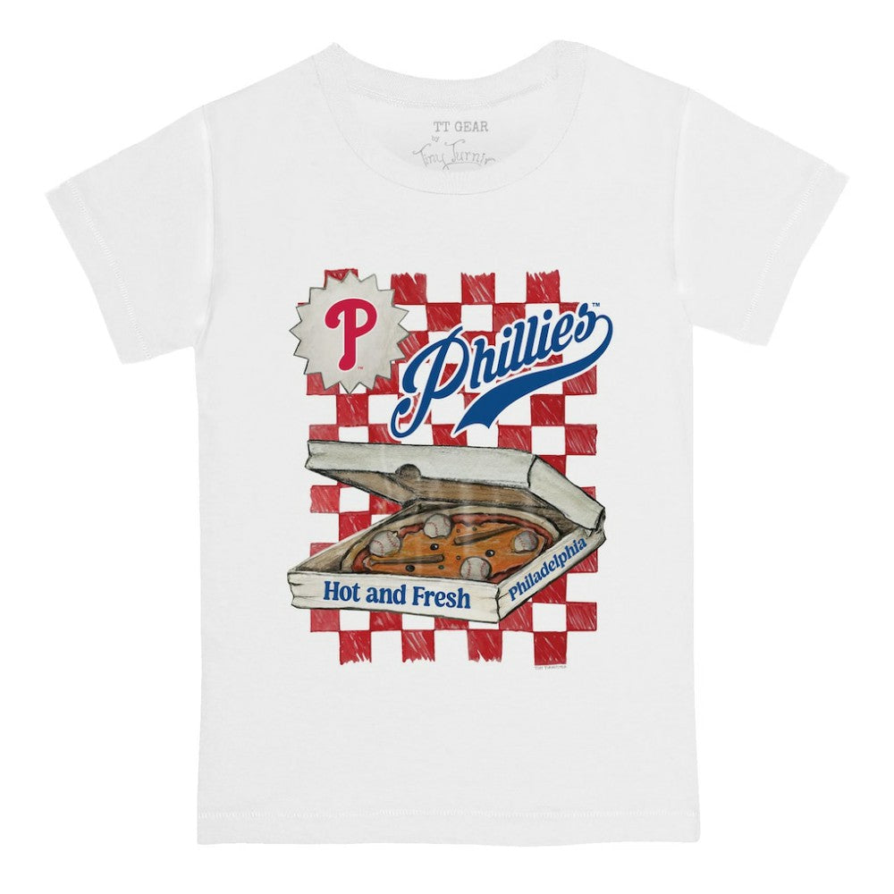 Philadelphia Phillies Tiny Turnip Youth Pizza T-Shirt - White T-shirts