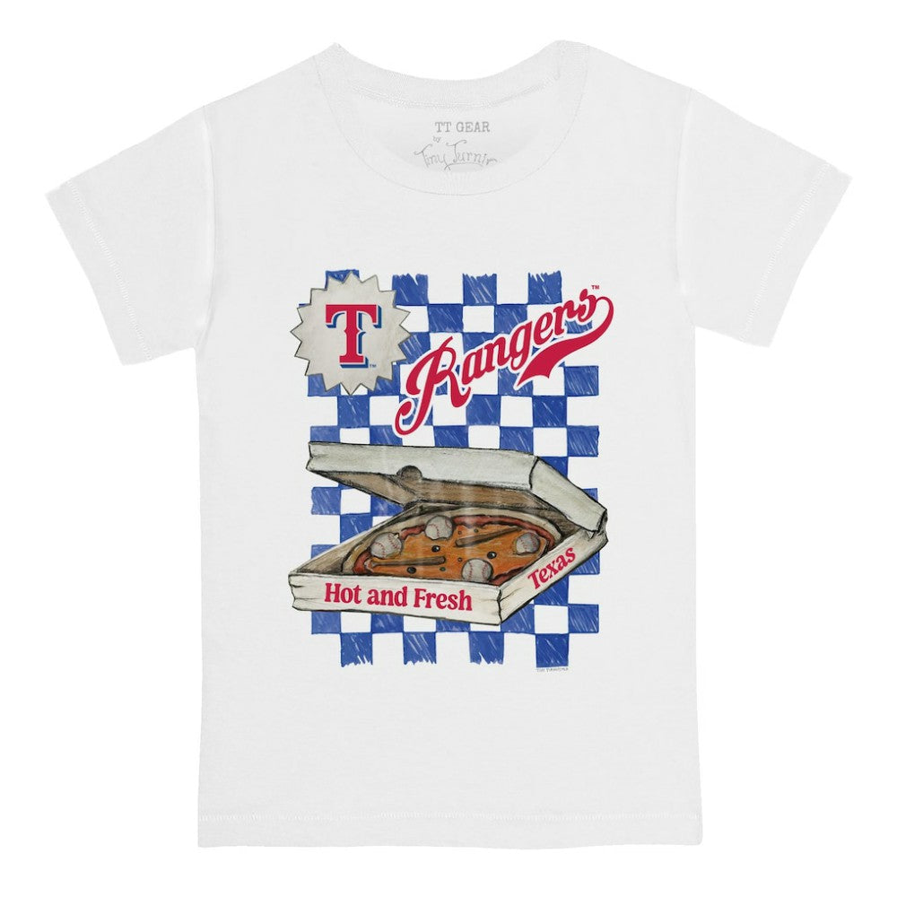 Texas Rangers Tiny Turnip Youth Pizza T-Shirt - White T-shirts