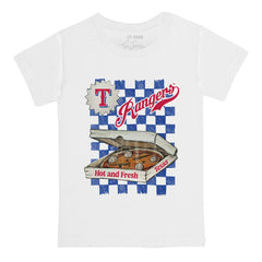 Texas Rangers Tiny Turnip Youth Pizza T-Shirt - White T-shirts