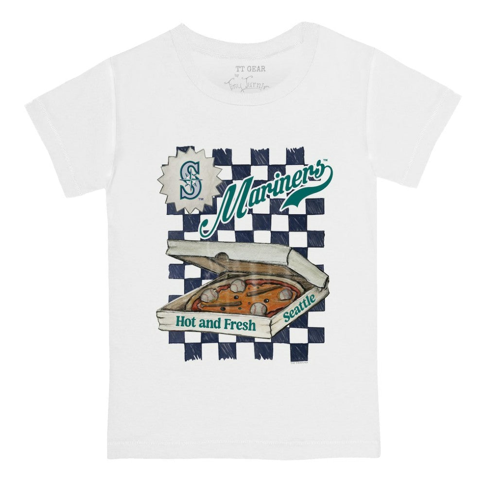 Seattle Mariners Tiny Turnip Youth Pizza T-Shirt - White T-shirts