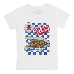 Chicago Cubs Tiny Turnip Youth Pizza T-Shirt - White T-shirts