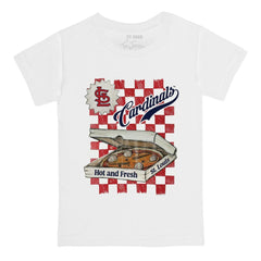 St. Louis Cardinals Tiny Turnip Youth Pizza T-Shirt - White T-shirts