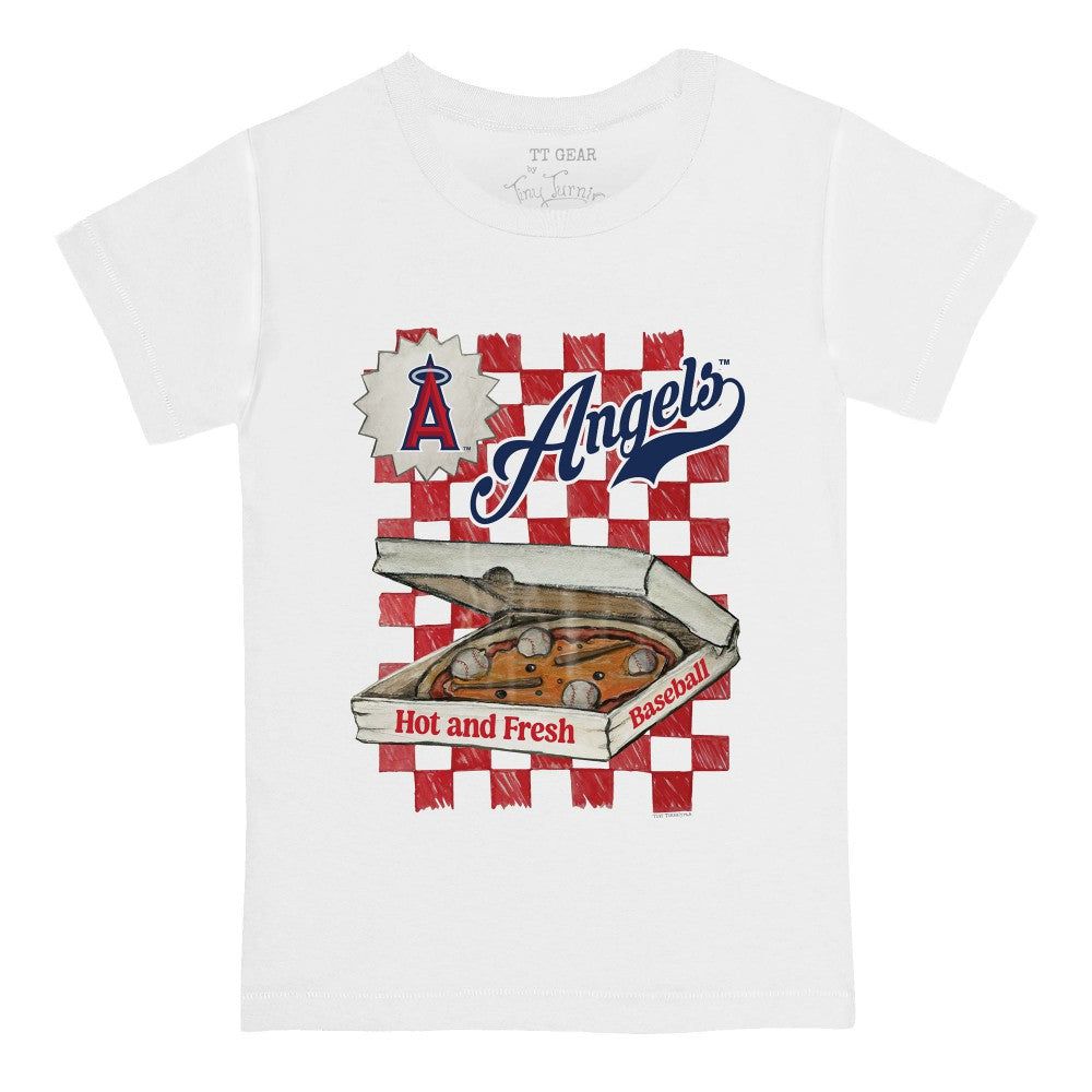 Los Angeles Angels Tiny Turnip Youth Pizza T-Shirt - White T-shirts
