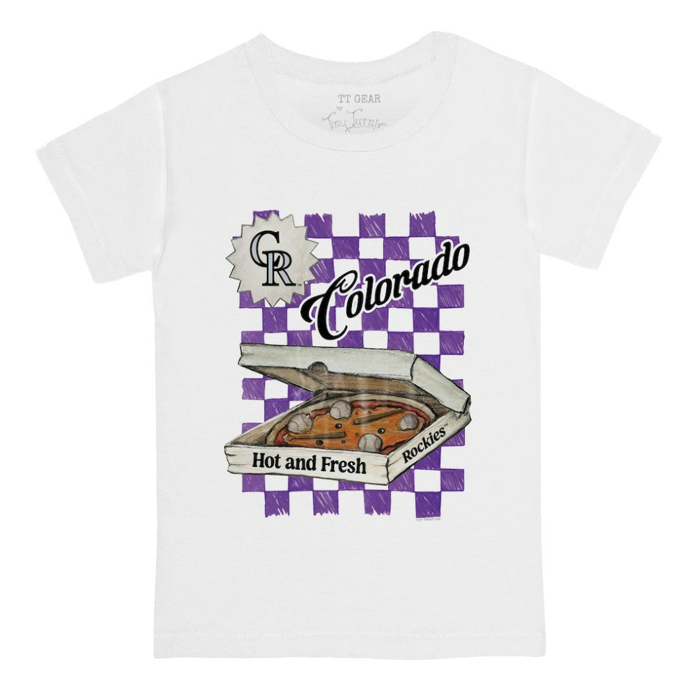 Colorado Rockies Tiny Turnip Youth Pizza T-Shirt - White T-shirts